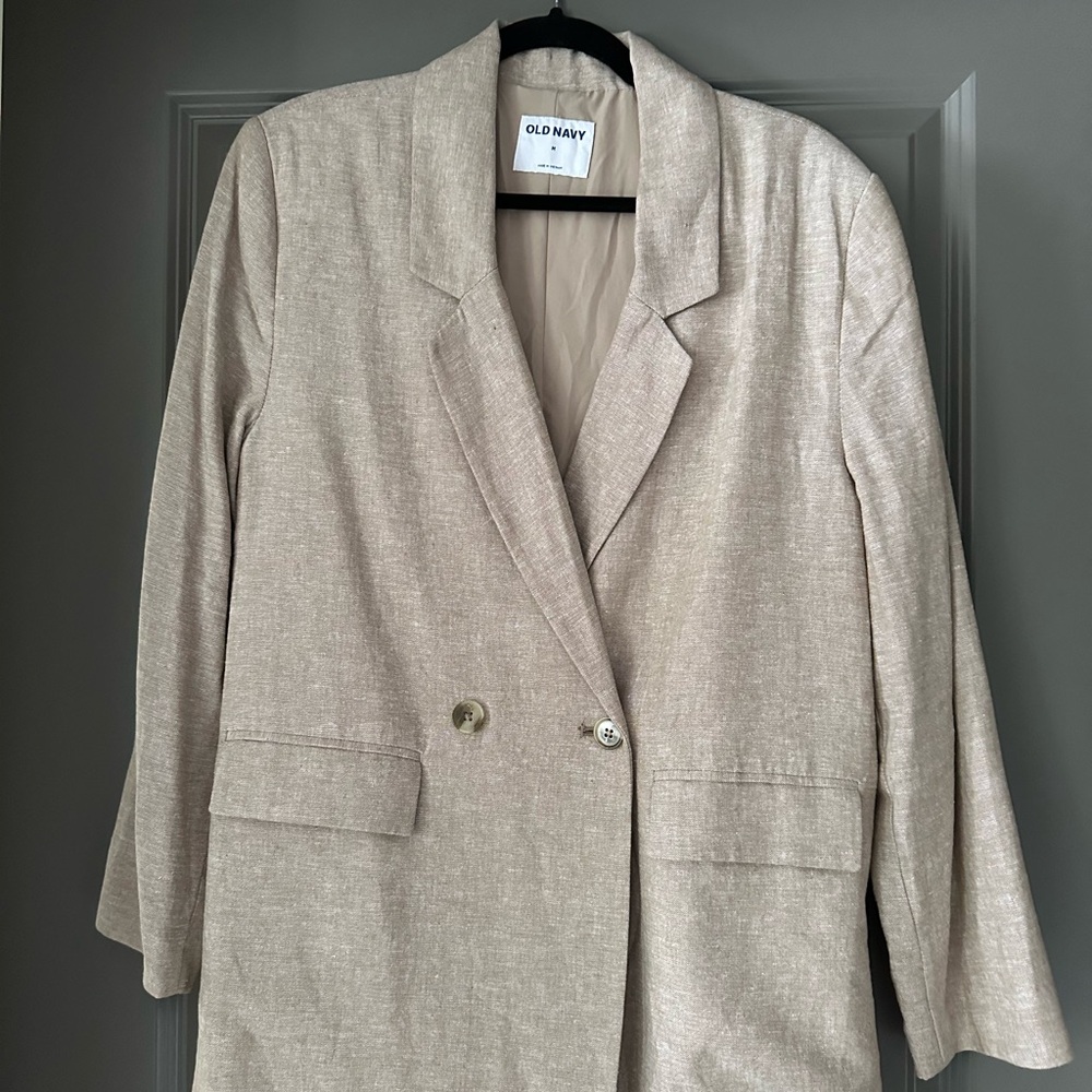 Old Navy Women's Beige Linen Blazer